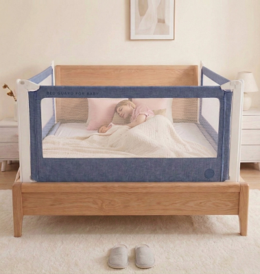 Barrière de lit Monkey Mum® Popular - 150 cm - bleu foncé - design - braderie