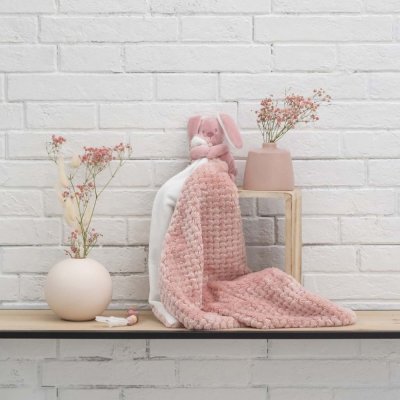 NATTOU Deka plyšová s mazlíčkem Lapidou old pink pineapple + white 50cm x 50cm
