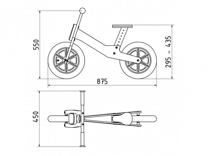 Kerékpár elrugaszkodós RePello- Modell M- természestes