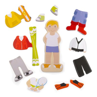 Bigjigs Toys Magnetyczne puzzle do ubierania Aktywności sportowe