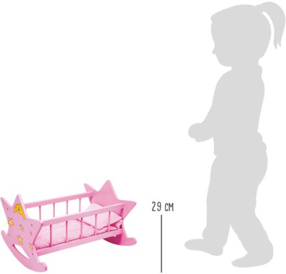 small foot Houten roze wieg ster