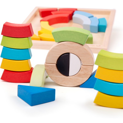 Bigjigs Toys Arcos e Triângulos de Empilhar em Madeira