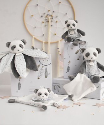 Doudou Set cadou - jucărie panda de pluș 26 cm