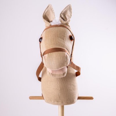 Cheval sur bâton en velours côtelé Bigjigs Toys