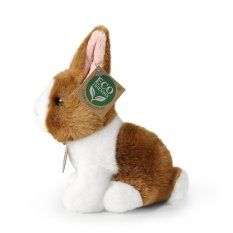 Rappa Pluszowy królik biało-brązowy siedzący 16 cm ECO-FRIENDLY