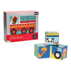 Petit Collage Kocke vozil z živalmi