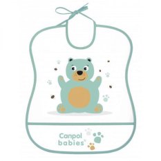 CANPOL BABIES Bavaglino in plastica morbida Orsetto di peluche teneri animali