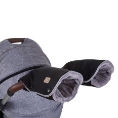 Rękawice do wózka para - czarna/szara