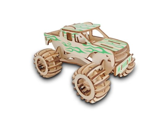 Woodcraft Drewniane puzzle 3D Monster truck