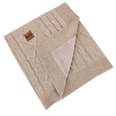 EKO Kocyk kaszmirowy z welurową podszewką Beige 100x80 cm