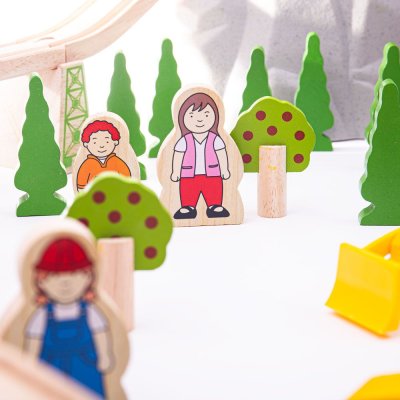Bigjigs Rail Caminho de Montanha em Madeira para Comboios 112 peças