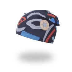 Beanie Slouch Warm - Schwarz Muster