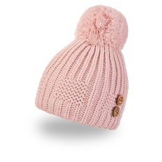 Čiapka pletená brmbolce gombíky Outlast ® - sv.ružová