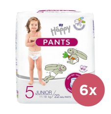 BELLA HAPPY Spodnie Pieluszki jednorazowe 5 Junior (11-18 kg) 132 szt. - PAKIET MIESIĘCZNY