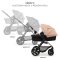 KINDERKRAFT Carrinho de Bebé Combinado Moov 2 3 em 1 Sand Beige - Rodas de Espuma