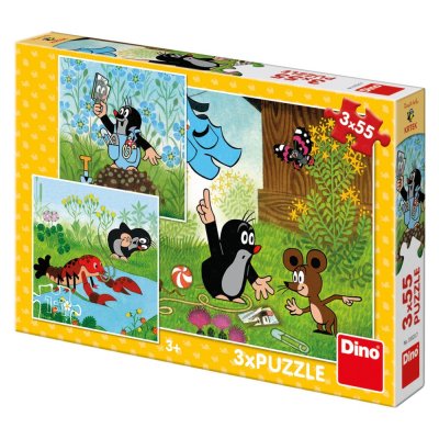 Dino Puzzle Taupek et le slip 3x55 pièces