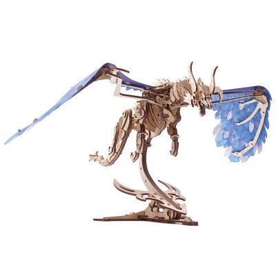 Ugears 3D Houten Mechanische Puzzel Draaiende Draak