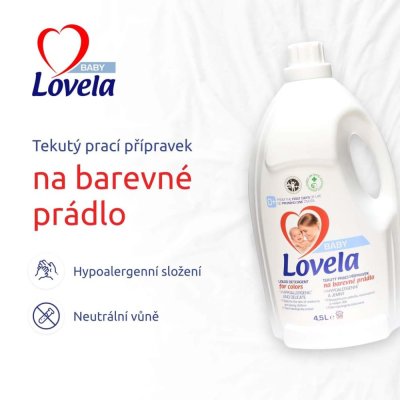 LOVELA Baby płyn do prania tkanin białych 4,5l + kolorowych 4,5l (100 prań)