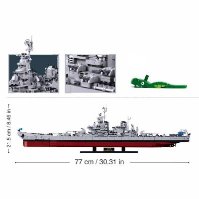 Sluban Model Bricks M38-B1291 Bojna ladja USS Missouri 1:350