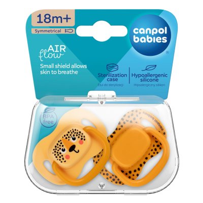 CANPOL BABIES Set symmetrischer Silikon-Schnuller BabiesBoo 18m+ 2 Stk. orange