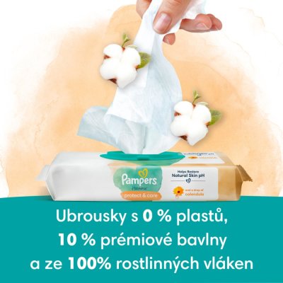 PAMPERS Chusteczki oczyszczające Harmonie Protect & Care 4 opakowania = 176 chusteczek
