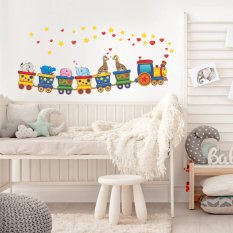 Pegatinas para habitación infantil - Tren feliz N.2 - 47 cm x 174 cm