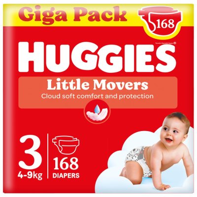 HUGGIES® Einwegwindeln Little Movers Gr. 3 (4-9 kg), 168 Stk. BOX