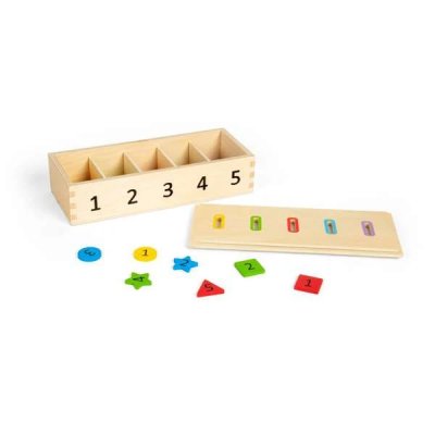 Bigjigs Toys Sortator de culori, forme și numere
