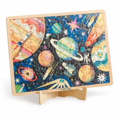 Puzzle din lemn Mudpuppy Misiune spațială 100 piese