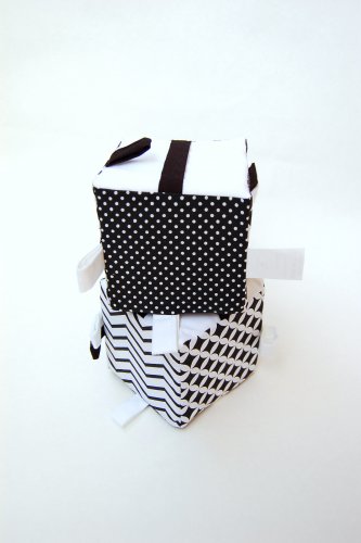 MyMoo Cub textil Busy cube – Alb-negru