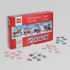 Chronicle Books Puzzle LEGO® Weihnachts-Puzzle-Zug 4x100 Teile