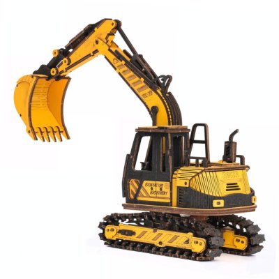 RoboTime 3D Rompecabezas de Madera Mecánico Excavadora
