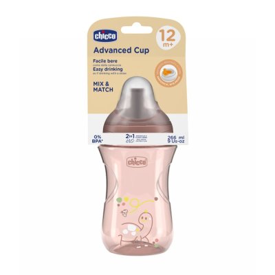 CHICCO Šalica Advanced sa slamkom pink, 12m+