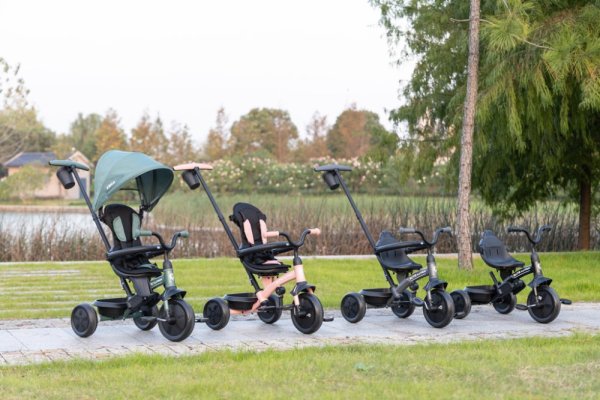 Rowerek trójkołowy QPLAY Elite Platinum Black, 6 w 1, wiek 10-72 miesięcy