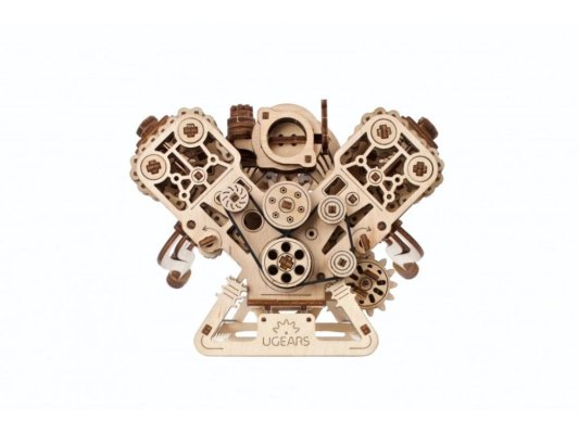 Ugears 3D fa mechanikus puzzle V8-as motor