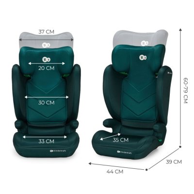 KINDERKRAFT Bilbarnstol i-Spark i-Size 100-150 cm Grön