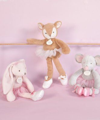 Doudou Zestaw prezentowy - Pluszowa zabawka myszka szara balerina 30 cm