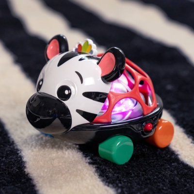 OBALL Autíčko a hrkálka 2v1 Curious Car zebra Zen™ 3m+