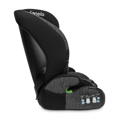 LIONELO Bilbarnstol Levi One i-Size (76-150 cm) Svart Grå