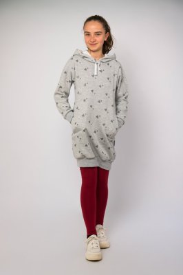 Abito felpa - cuore lucido mélange grigio