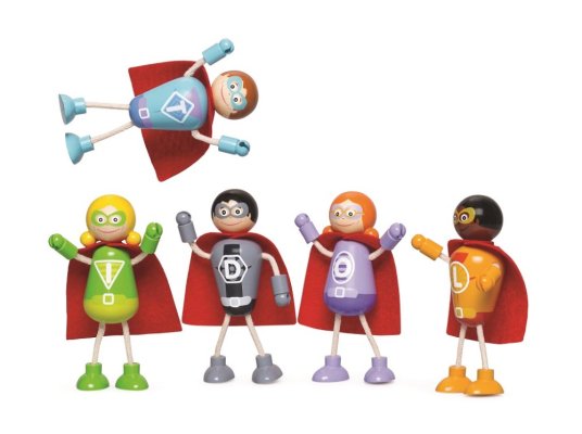 Tidlo Figuras de Madera Superhéroes