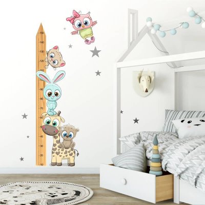 Mètre à ruban pour enfants au mur - Animaux CUTE2 - 150 cm