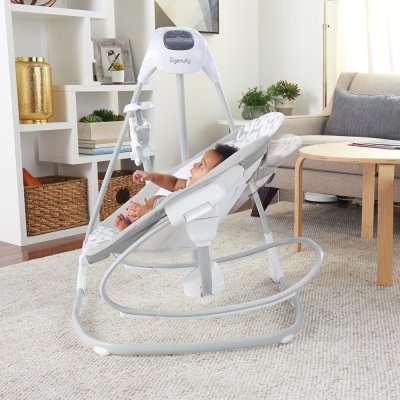 INGENUITY Große Babyschaukel mit Vibrationswippe und Melodie USB 2in1 Raylan 0m+ bis 9 kg