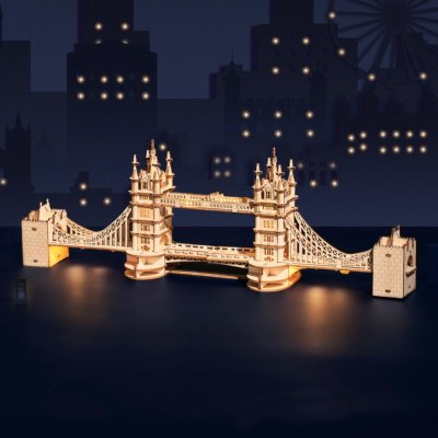 RoboTime 3D houten mechanische modelbouwpakket Tower Bridge met verlichting