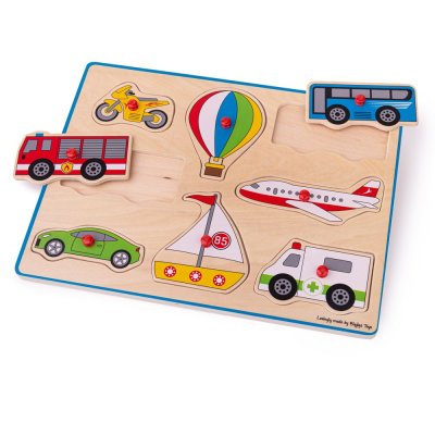 Bigjigs Toys Puzzle de encaixe veículos de transporte