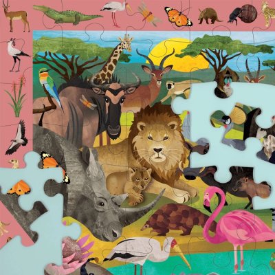 Mudpuppy Puzzle componi e cerca Safari 64 pezzi