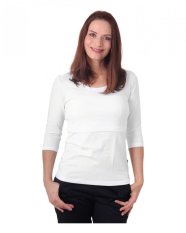 T-shirt d'allaitement Katherine, manches 3/4, blanc