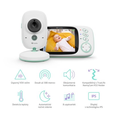 TRUELIFE Babyphone vidéo numérique NannyCam H32 PRO
