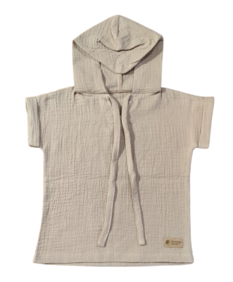 Mousseline T-shirt met capuchon Monkey Mum® - Beige