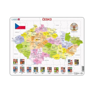 Larsen Puzzle Educativo República Checa Regiones 70 piezas